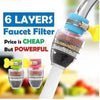 360° Rotating Faucet Splash Filter Fan with 6-layer water purifier attachment for kitchen tap and sink aeration.