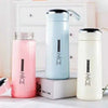 Premium 400ML vacuum insulated flasks in pink, blue, and white with carry straps for hot or cold beverages.
