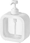 500ml portable clear square soap dispenser with manual pump for kitchen, bathroom, and travel hand sanitizer use.