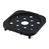 Heavy-duty gas cylinder base with wheels, durable plastic movable trolley for easy kitchen gas cylinder transport.