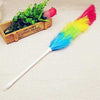 Rainbow Microfiber Duster: static charge dust remover for home and car cleaning with colorful soft bristles.