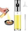 100ml Oil Spray Bottle, stainless steel and glass olive oil mister for cooking, salad, and BBQ with funnel and brush.