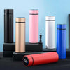 500ml Smart Water Bottle set with LED temperature display, vacuum insulated stainless steel flasks in assorted colors.