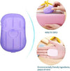 3-Pack Portable Paper Soap in purple case for travel, camping, and hand washing on the go.