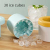 Mini Silicone Ice Bucket, 2-in-1 ice cube maker and storage box holding 30 ice cubes for easy kitchen chilling.