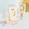 Portable Hand Free Mini Mop with cute bear design, showing dimensions for countertop and glass cleaning efficiency.