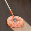 Sunflower Rotatable Mop, a 360° round microfiber cleaning brush with orange head cleaning a dark floor.