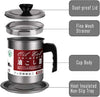 1.4L Stainless Steel Oil Pot with fine mesh strainer, dust-proof lid, and non-slip tray for easy grease storage.