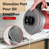 1.4L stainless steel oil pot with mesh strainer and drip-free diversion port for smooth, clean cooking oil pouring.