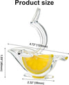 Bird shape manual lemon squeezer dimensions, elegant acrylic citrus juicer for kitchen and dining.