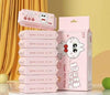 Mini Wet Wipes 8-pack set with 64 portable pocket-sized tissues in cute pink cat-themed packaging for on-the-go use.