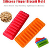 Ice-Line Silicone Tray: Narrow strip ice mold for water bottles in red and orange for easy baking and freezing.