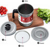 1.4L Stainless Steel Oil Pot grease keeper with mesh filter, lid, and chassis for kitchen oil storage and straining.
