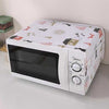 Microwave oven cover, 85x35cm dust-proof and waterproof protector with decorative pattern for kitchen appliance storage.