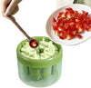 Instant Ice Cream Maker Pan for DIY rolled ice cream with spatulas, being filled with fresh strawberry slices.