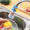 Fan Faucet Filter with water-saving sprayer attachment for kitchen sinks in random assorted colors.