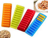 Ice-Line Silicone Tray: colorful narrow strip ice molds for water bottles, set of 4 flexible popsicle-style cube trays.