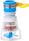 Fan Faucet Filter in box packaging with swivel sprayer, mineral stone filtration, and splash-proof nozzle design.