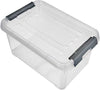 3Pcs set multi-purpose stackable storage box, clear transparent kitchen organizer bin with secure grey locking lids.
