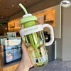 1400ml Ice-Cream Water Bottle, a kawaii jumbo straw cup for smoothies and milkshakes in a stylish green design.