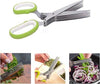 5-Layer Herb Scissors, multifunctional stainless steel vegetable cutter for chopping parsley, green onions, and kale.