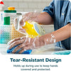 Disposable plastic gloves (pack of 100), food-safe transparent hand protection for cleaning and food preparation.
