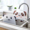 Panda kitchen sink splash guard, a waterproof silicone barrier with cute animal designs for keeping countertops dry.