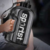 Happy Sporty 2000ML water bottle with time marker, 2L motivational jug with strap for gym and fitness.