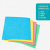 Cellulose Sponge 5-pack: Multi-purpose natural wood pulp scrubbers in assorted colors for home cleaning.