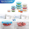 6-Piece Silicone Stretchable Lids: Universal airtight food covers in assorted sizes for sustainable kitchen storage.