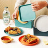 10 Pcs Premium Dinner Plate Set: durable, colorful multi-purpose serving plates with convenient storage organizers.