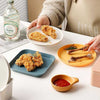 10 Pcs Premium Dinner Plate Set featuring colorful, durable multi-purpose serving plates for appetizers and fried food.