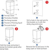 Wall-Mounted Liquid Soap Dispenser installation guide showing steps to mount, attach, and fill your sleek organizer.