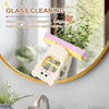 Portable Hand Free Mini Mop cleaning a bathroom mirror to remove water stains with a cute bear-themed design.
