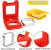 Stainless Steel Sandwich Cutter: DIY Uncrustables Maker and Sealer Mold set in red and yellow for kids' lunch boxes.