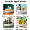 360° Rotating Spice Rack Organizer and Multi-Functional Lazy Susan used for kitchen spices, cosmetics, and fruit.