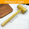 Wooden Meat Hammer, double-sided professional meat tenderizer mallet with 10-inch handle and dimension labels.