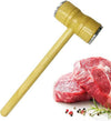 Wooden meat hammer, a professional double-sided meat tenderizer mallet for preparing steak and poultry.
