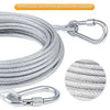 2-Meter stainless steel clothesline with hanging hooks, featuring a durable, rust-proof, and reflective vinyl coating.