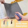 Microfiber Cleaning Wipes 20-pack: ultra-soft, lint-free absorbent cloth cleaning a liquid spill on a countertop.