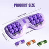 Leg Roller Massager, handheld deep tissue muscle recovery tool with dimensions 29x15cm, purple, orange, and green models.