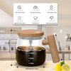 Auto Rechargeable Mixing Mug: 400ml self-stirring coffee cup with wood-look handle and borosilicate glass design.
