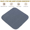 Dish Drying Mat with Rack: Super absorbent kitchen draining pad with anti-slip sponge layer for a tidy countertop.