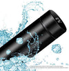 500ml smart water bottle with LED temperature display and stainless steel flask construction splashing in ice water.
