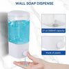 Wall-Mounted Liquid Soap Dispenser, 500ml sleek white plastic bathroom and kitchen organizer.