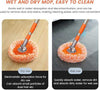 Sunflower Rotatable Mop: 360° round microfiber cleaning brush for efficient wet and dry floor dusting and scrubbing.