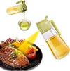 2-in-1 Oil Spray & Pour Jug: Dual function glass oil dispenser for kitchen cooking, misting, and drizzling olive oil.