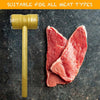 Wooden meat hammer, double-sided professional meat tenderizer mallet for preparing all types of raw beef steaks.