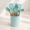 12-Piece Silicone Kitchen Utensil Set with Wooden Handles Kitchen Accessories