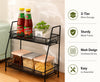 2-Tier Folding Metal Spice Rack Organizer Kitchen Accessories